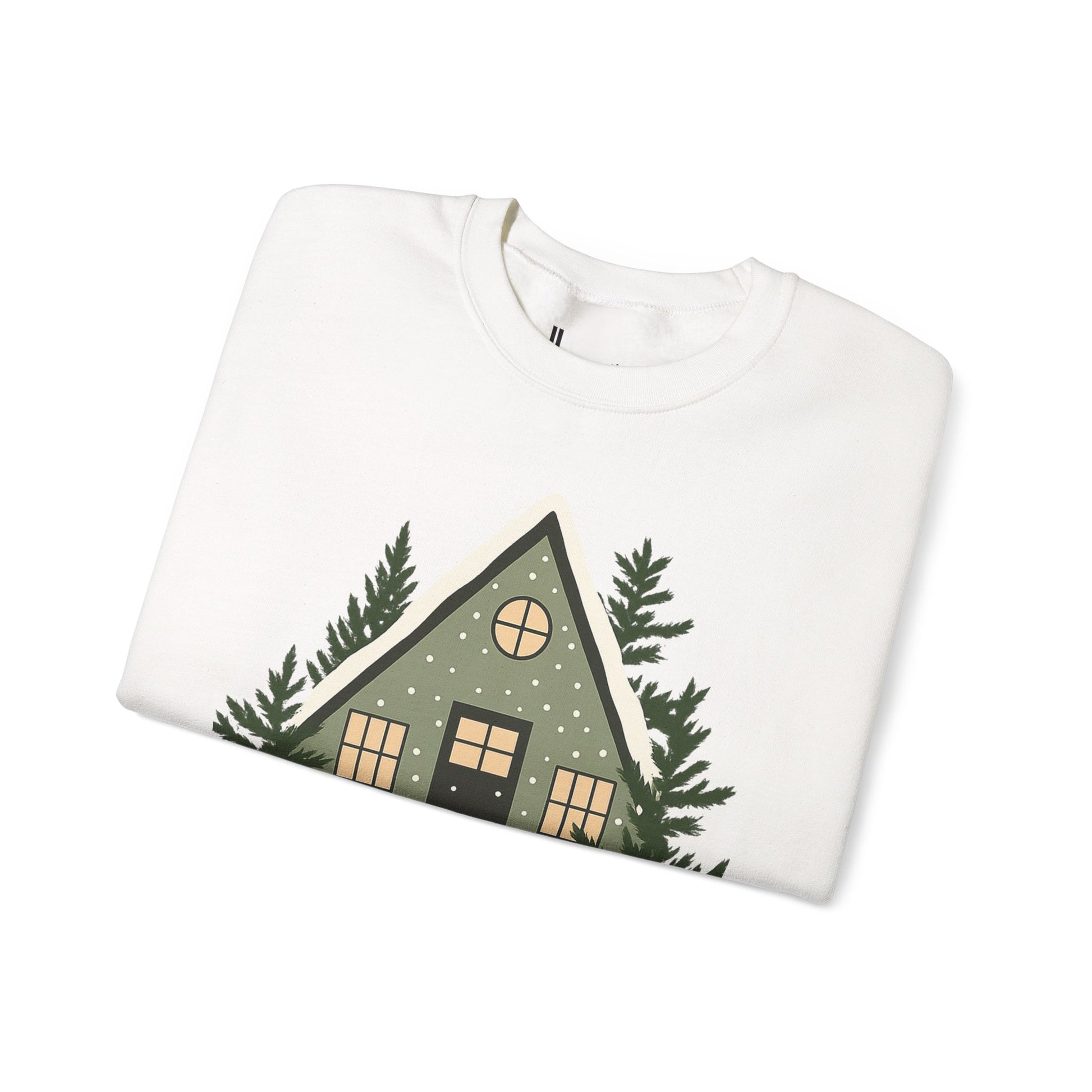 Cozy A-Frame Cabin Sweatshirt — Winter Cottage Crewneck
