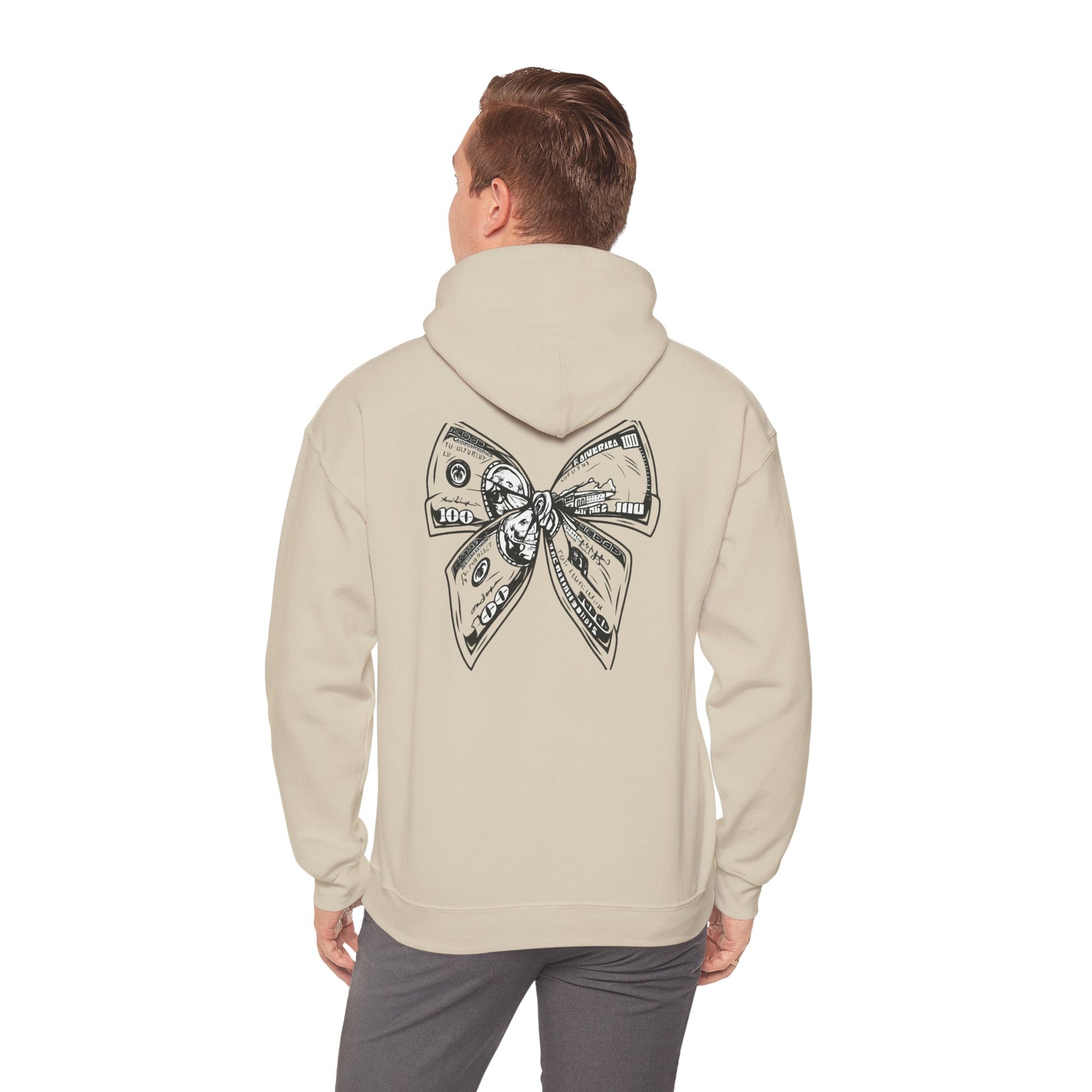 Rising Sun Hoodie with Money Bow Design | Cozy Unisex Sweatshirt for Chill Days, Gift for Friends, Streetwear, Spring Fashion
