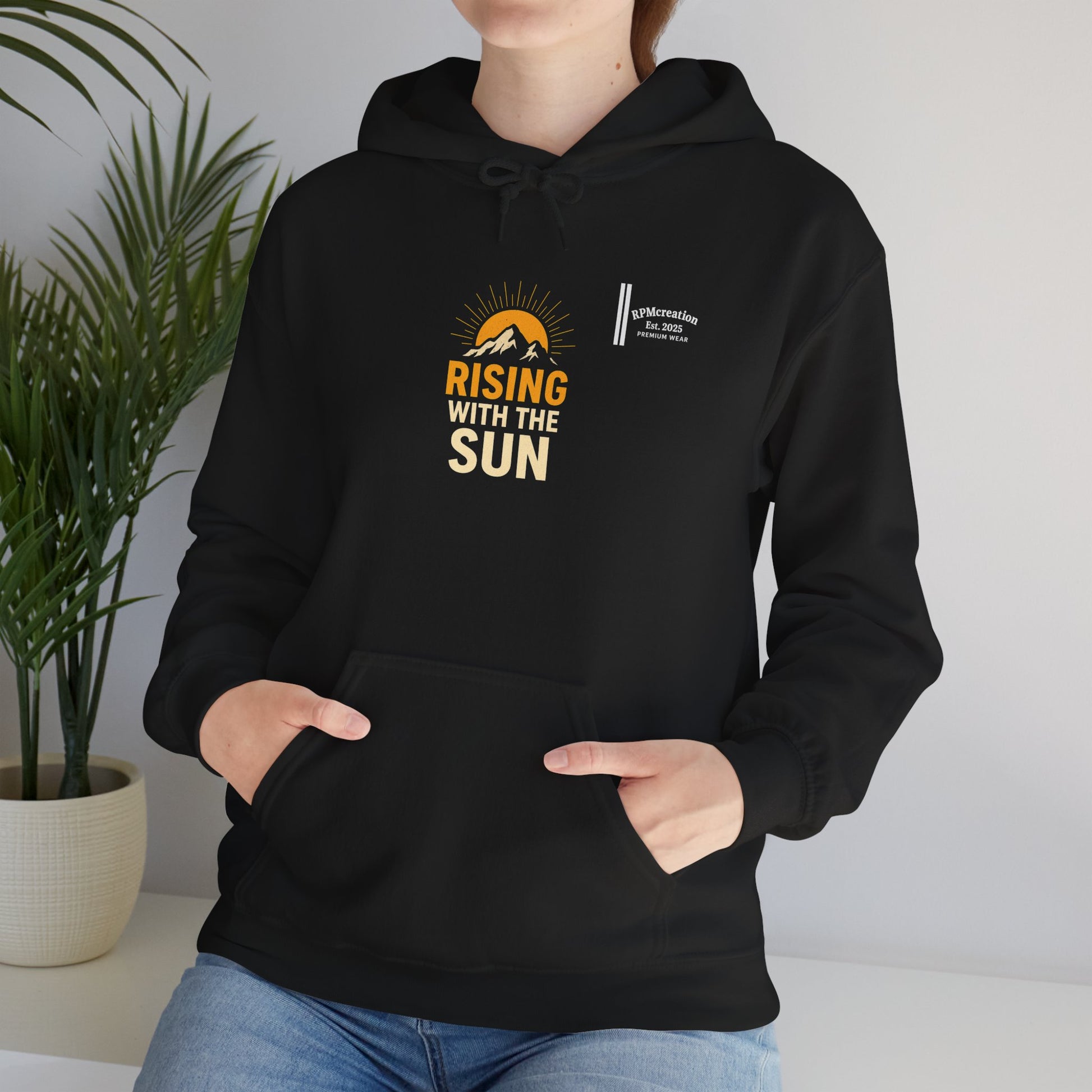 Rising Sun Hoodie with Money Bow Design | Cozy Unisex Sweatshirt for Chill Days, Gift for Friends, Streetwear, Spring Fashion