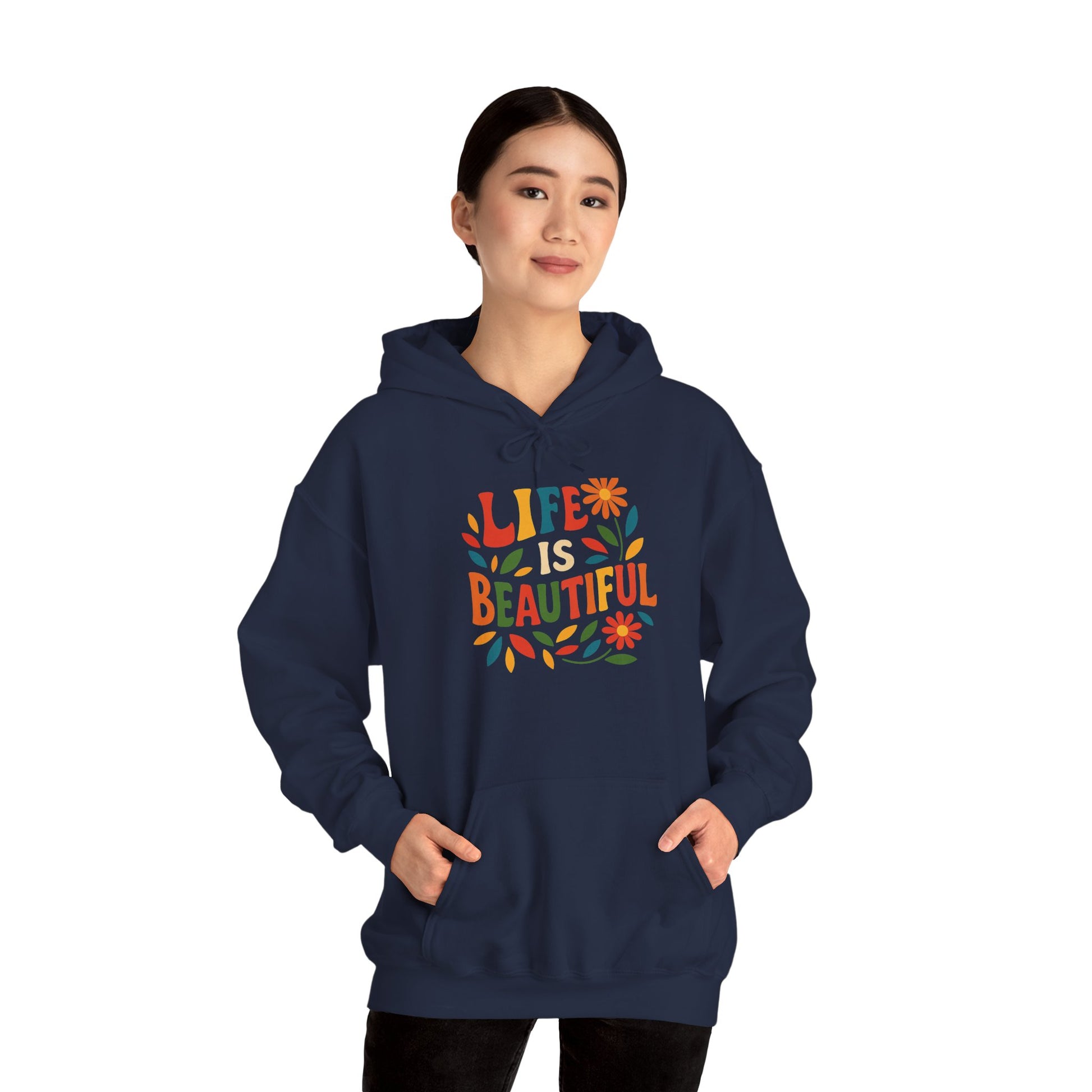 Life is Beautiful Hoodie, Cozy Sweatshirt, Inspirational Gift, Spring Style, Everyday Comfort, Unisex Fashion