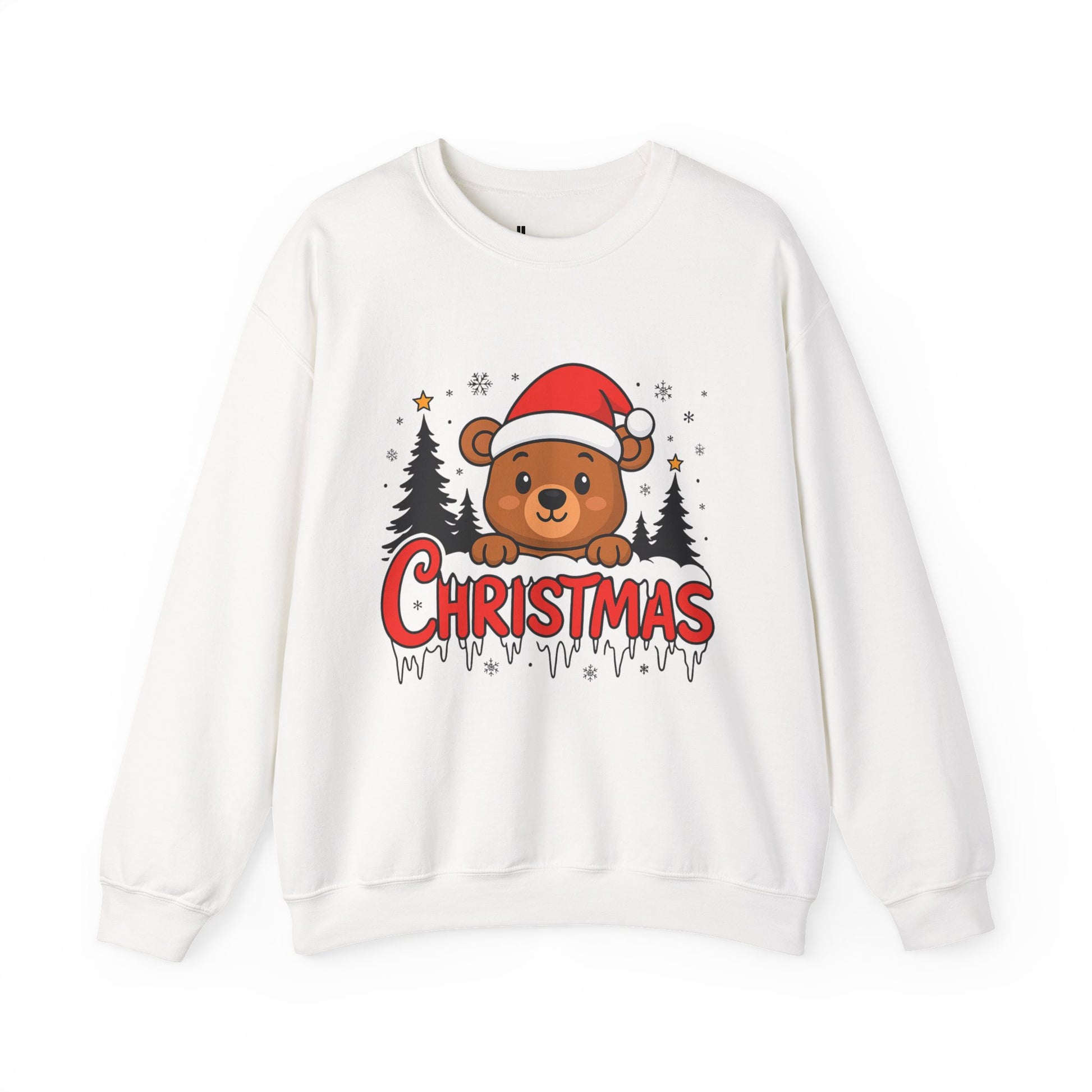 Christmas Bear Crewneck Sweatshirt – Cute Santa Bear Holiday Sweater