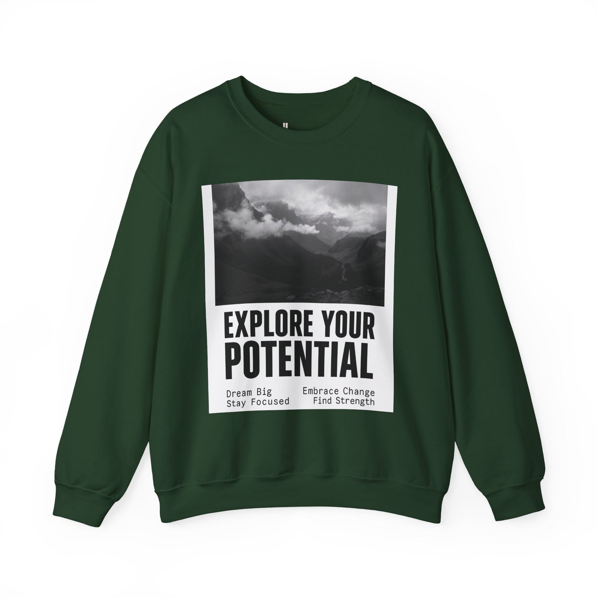 Inspirational Crewneck Sweatshirt for Dreamers, Explore Your Potential, Motivational Apparel, Gift for Graduates, Cozy Unisex Sweatshirt
