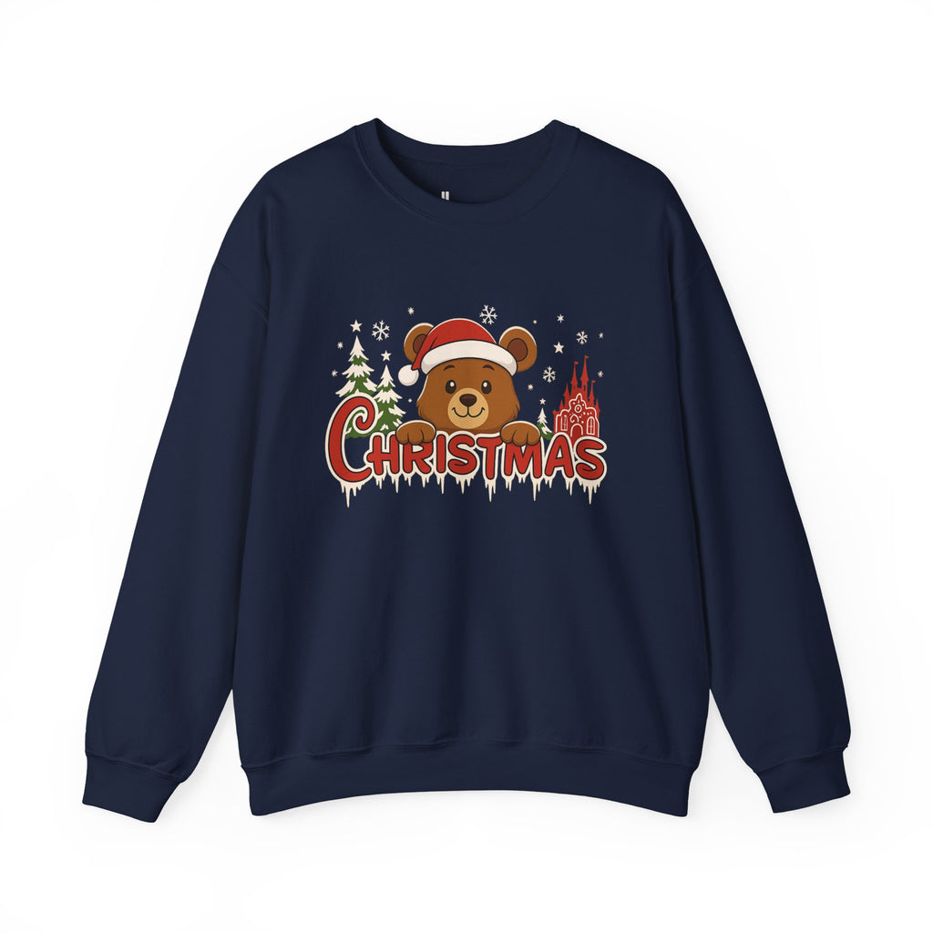 Christmas Bear Crewneck Sweatshirt — Cute Santa Teddy Holiday Sweater