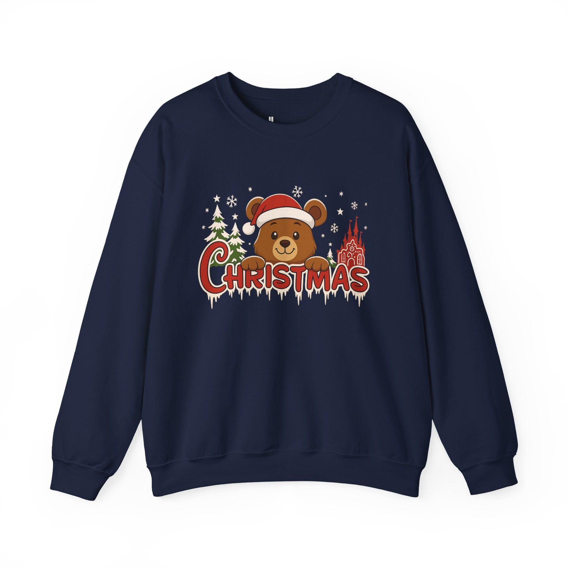 Christmas Bear Crewneck Sweatshirt — Cute Santa Teddy Holiday Sweater