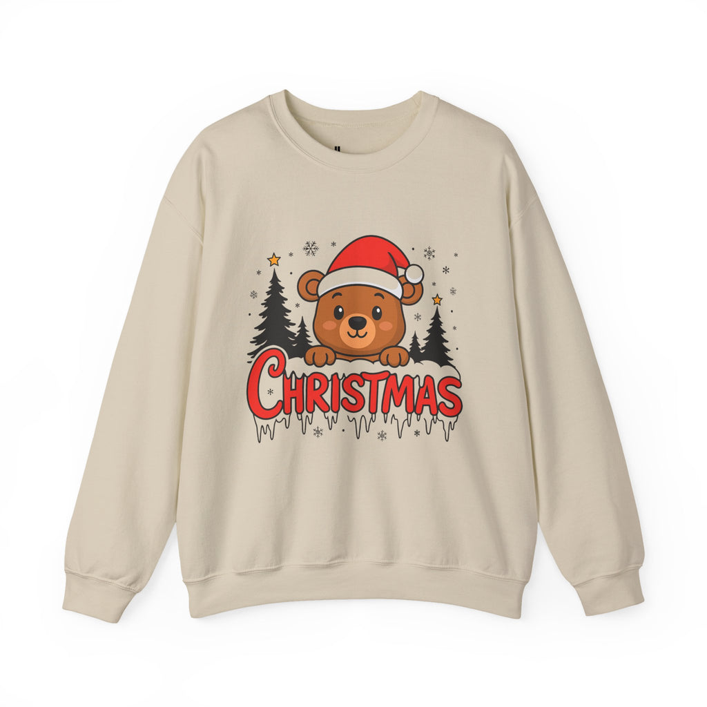 Christmas Bear Crewneck Sweatshirt – Cute Santa Bear Holiday Sweater