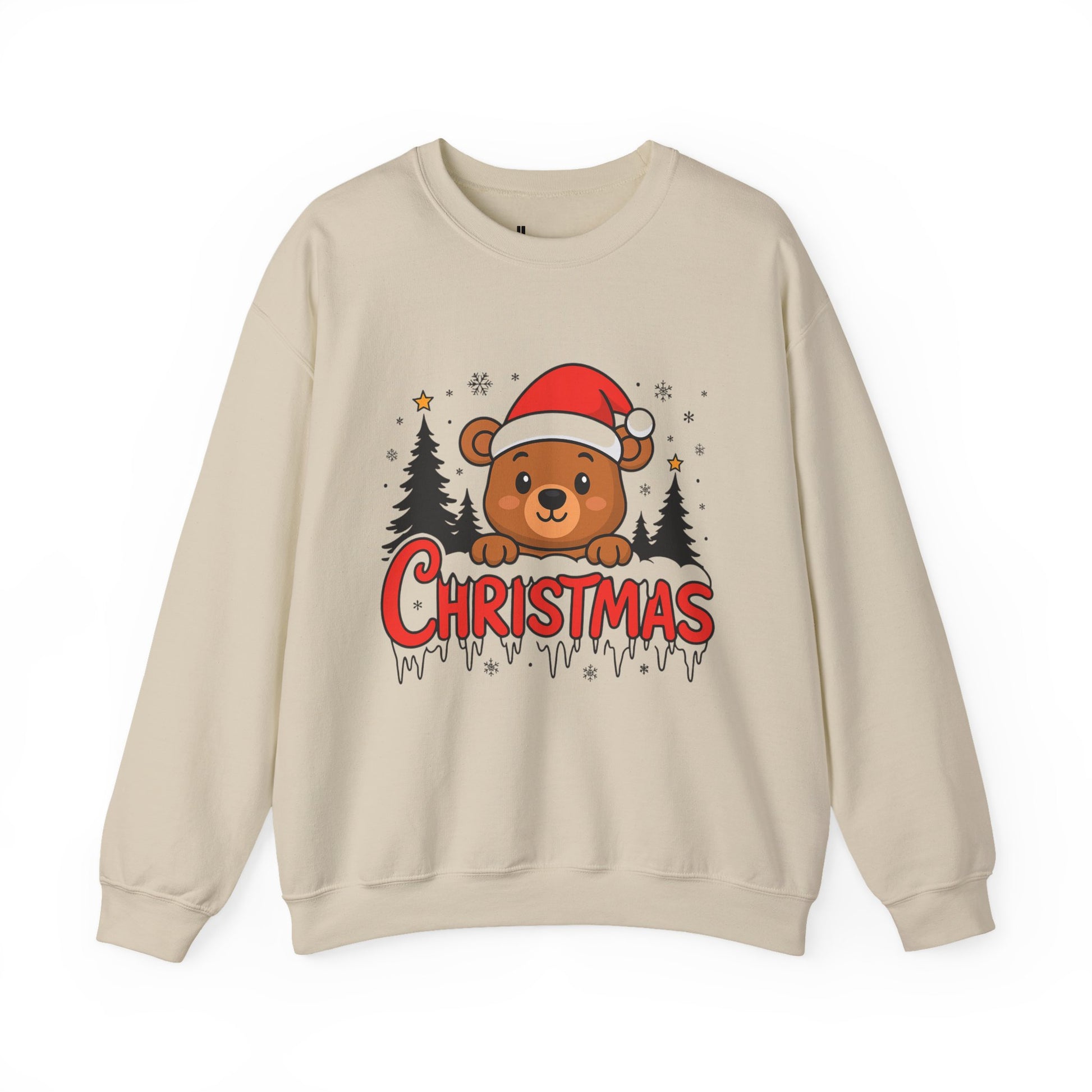 Christmas Bear Crewneck Sweatshirt – Cute Santa Bear Holiday Sweater