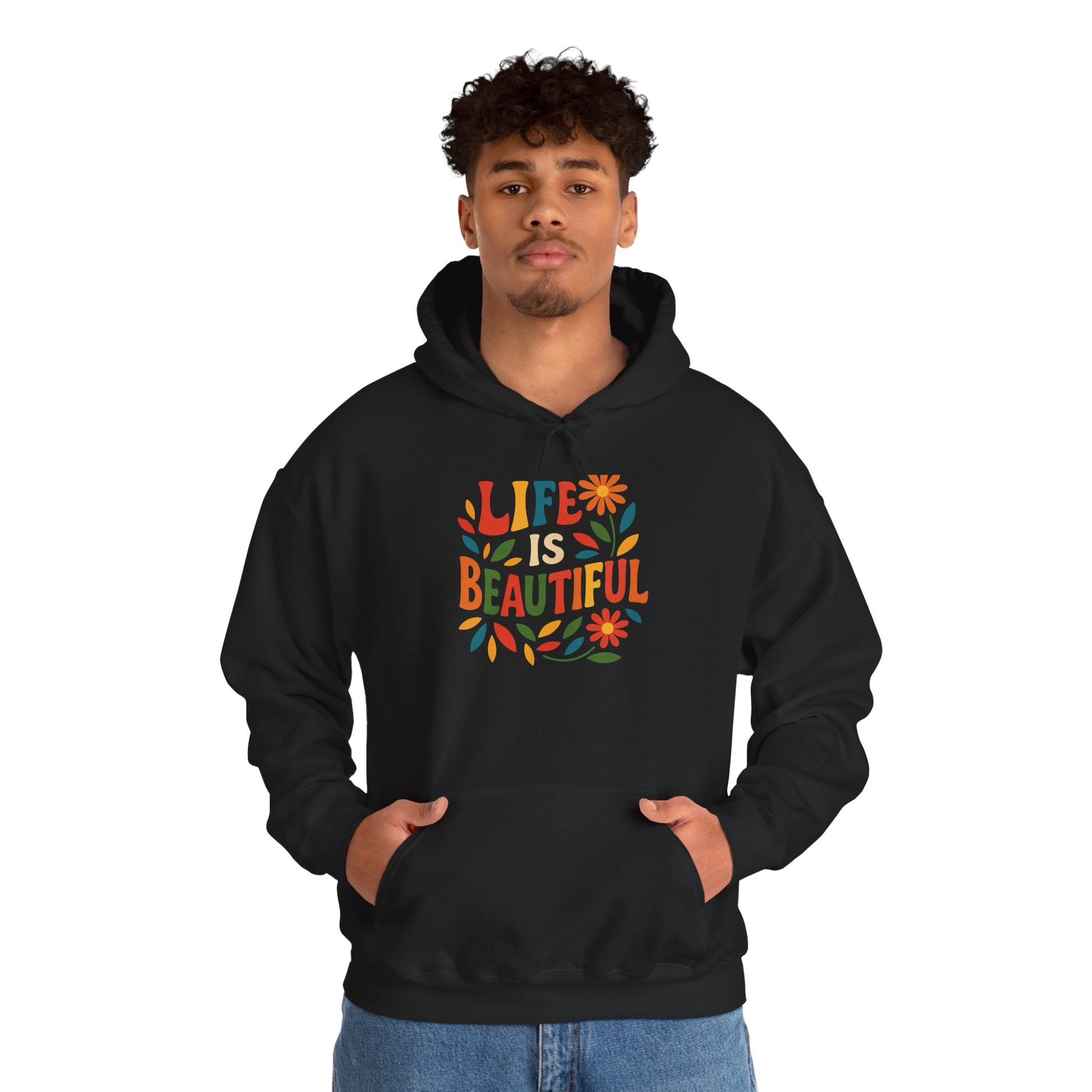 Life is Beautiful Hoodie, Cozy Sweatshirt, Inspirational Gift, Spring Style, Everyday Comfort, Unisex Fashion