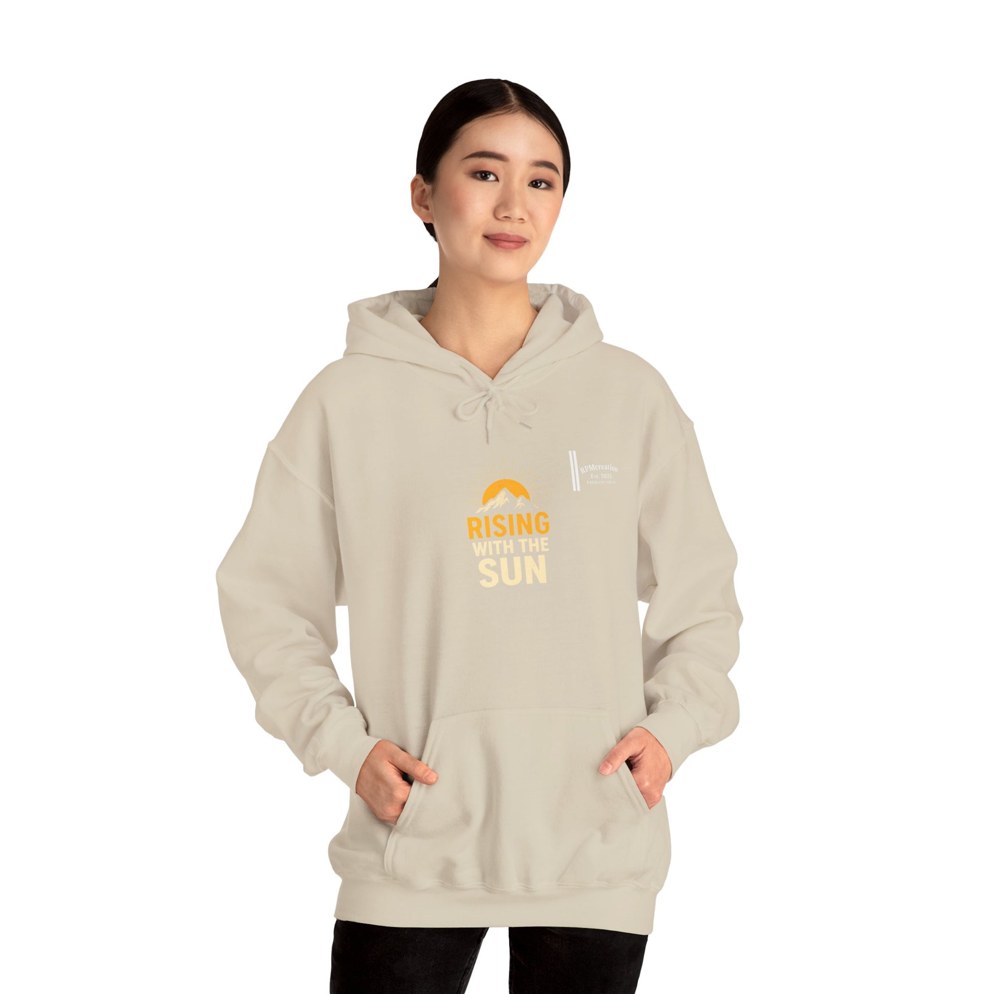 Rising Sun Hoodie with Money Bow Design | Cozy Unisex Sweatshirt for Chill Days, Gift for Friends, Streetwear, Spring Fashion