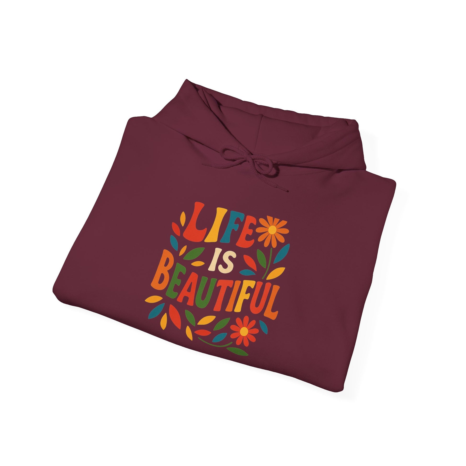 Life is Beautiful Hoodie, Cozy Sweatshirt, Inspirational Gift, Spring Style, Everyday Comfort, Unisex Fashion