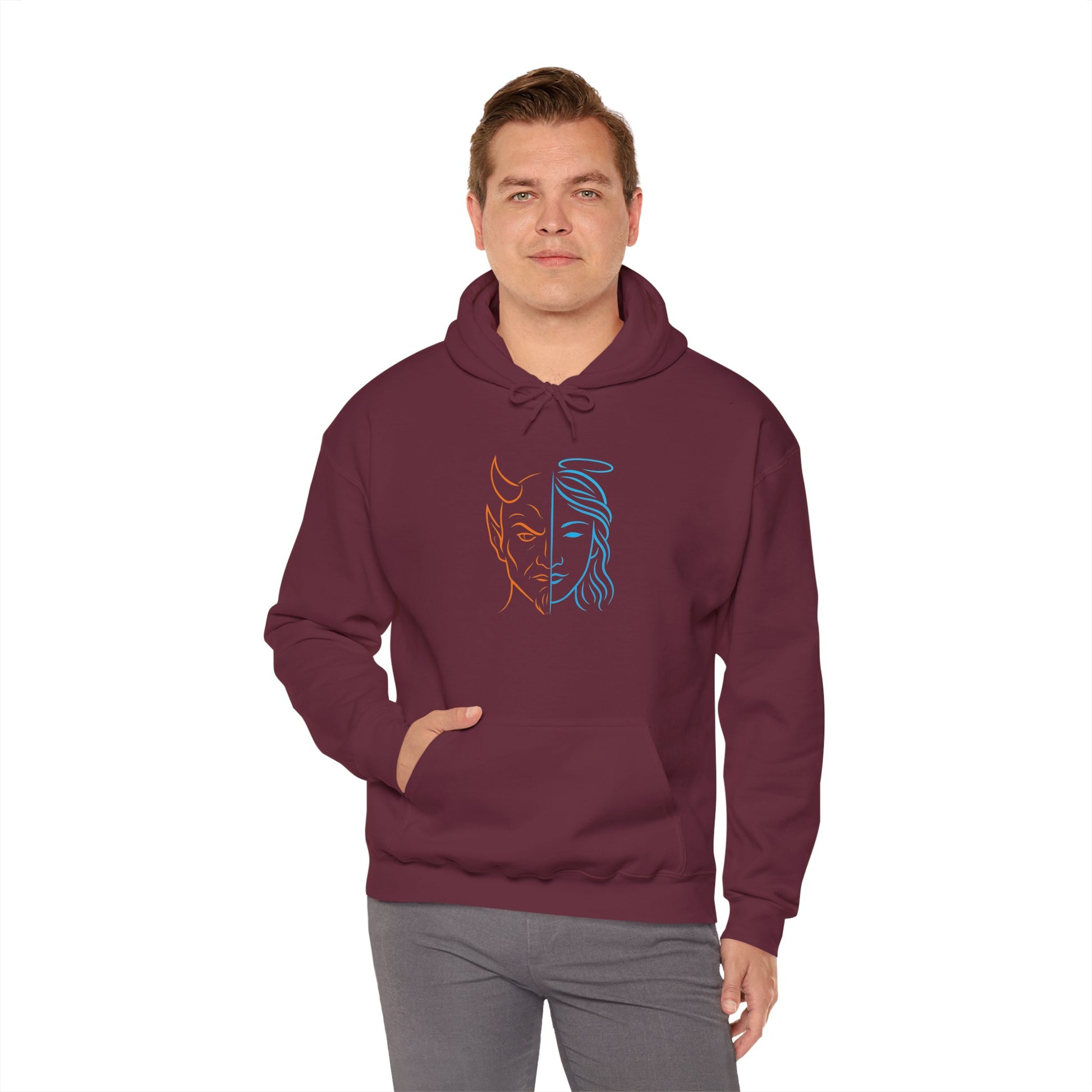Duality Inspired Hoodie, Unisex Heavy Blend Sweatshirt, Balance is Beauty Apparel, Cozy Fashion, Gift for Her/Him, Casual Wear, Trendy [...]