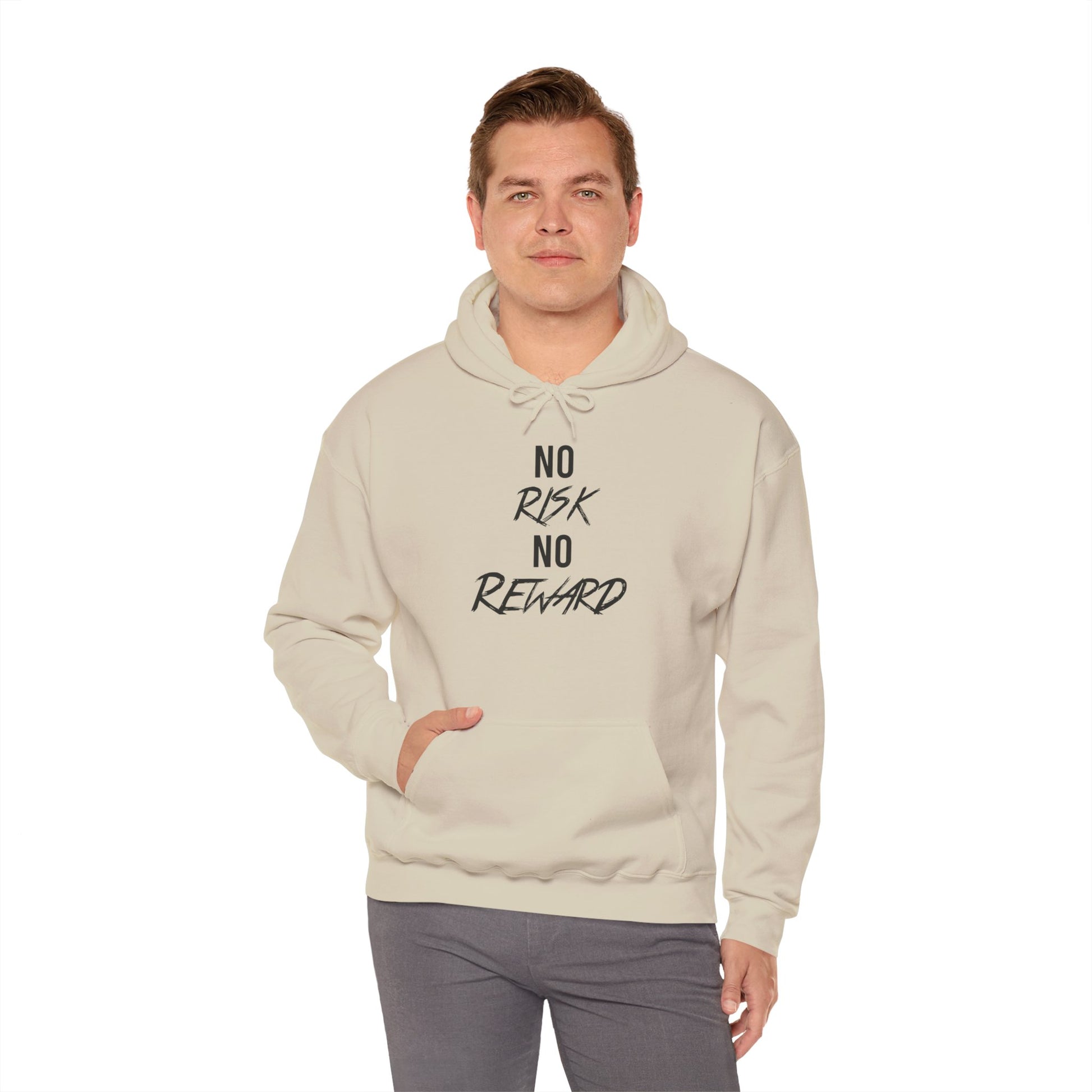 No Risk No Reward Hoodie — Motivational Graphic Hooded Sweatshirt