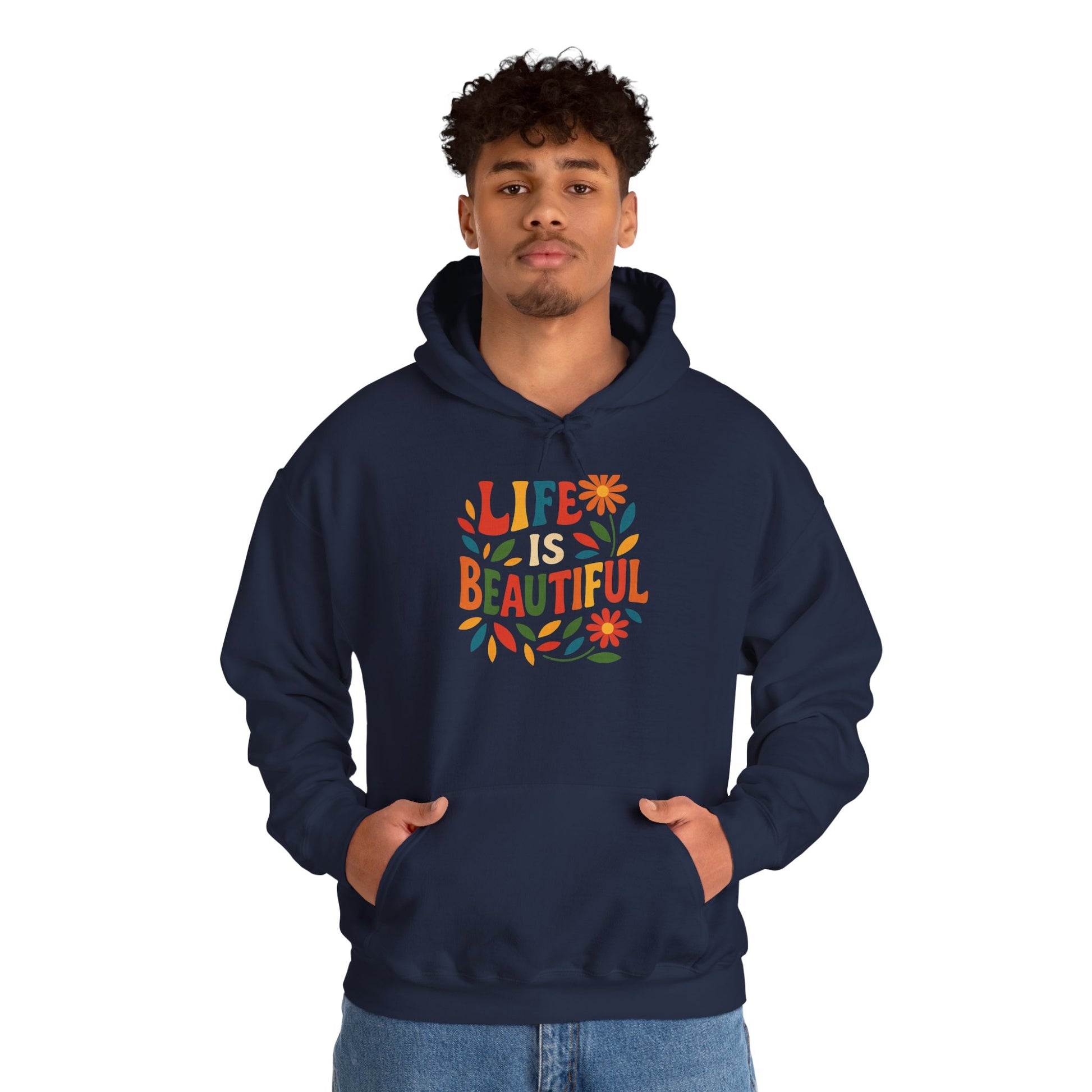 Life is Beautiful Hoodie, Cozy Sweatshirt, Inspirational Gift, Spring Style, Everyday Comfort, Unisex Fashion