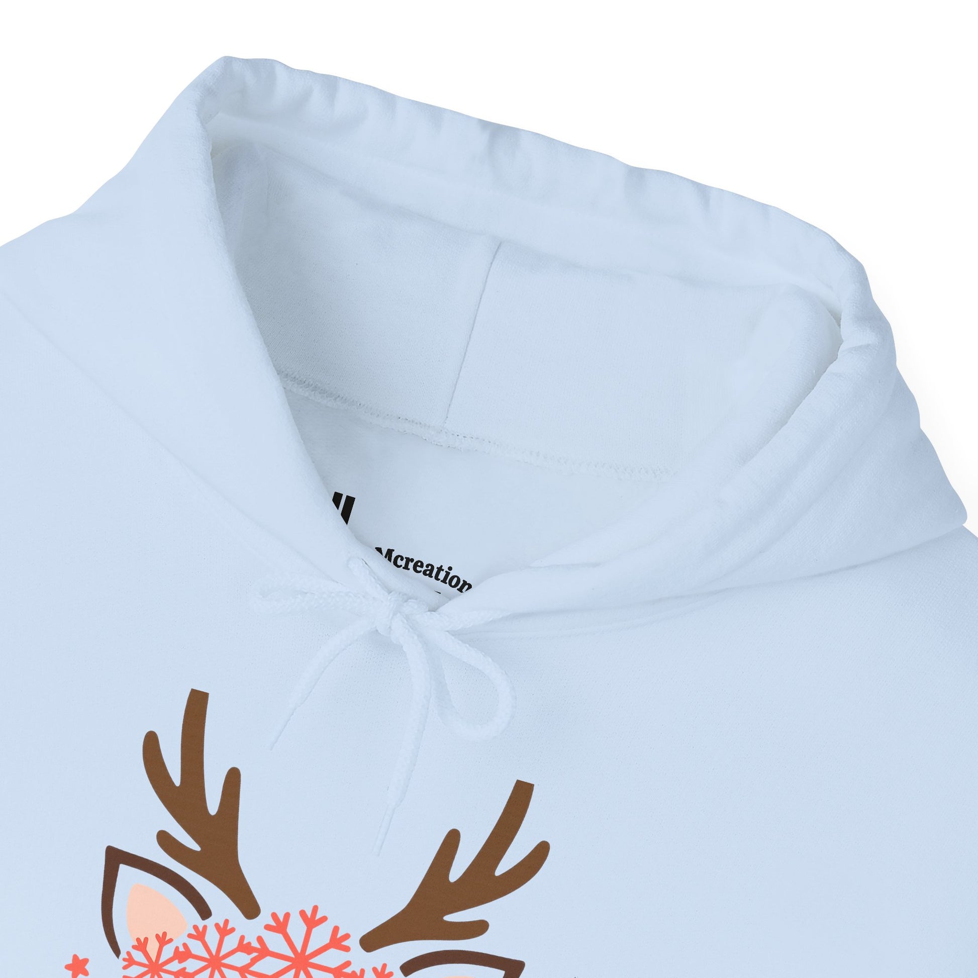 Reindeer Face Floral Hoodie – Cute Christmas Reindeer Sweatshirt