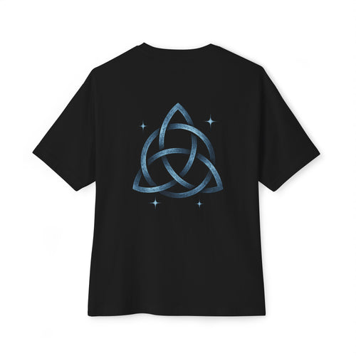 Boho Oversized Tee with Celtic Knot Design | Unisex Tee, Casual Style, Gift for Him/Her, Comfortable Wear, Summer Outfit, Festival Tee
