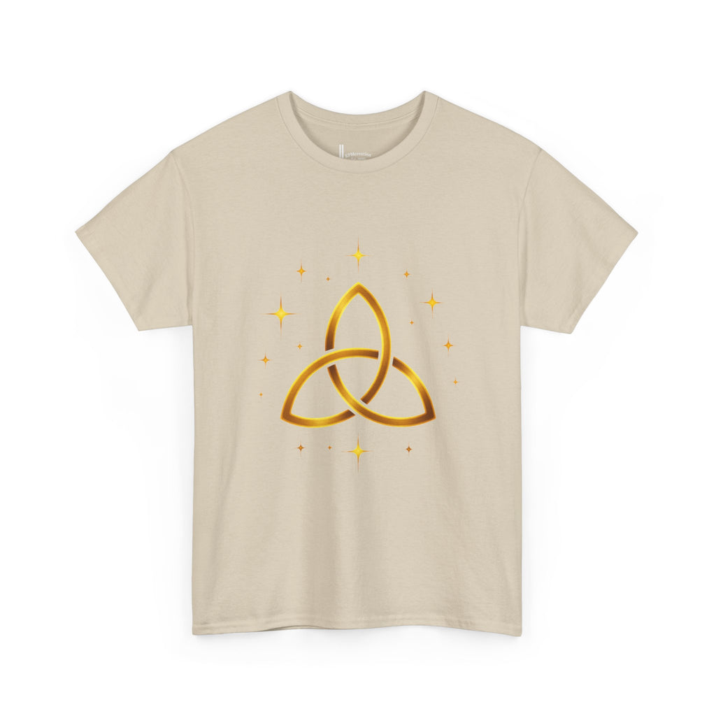 Trinity Symbol Unisex Heavy Cotton Tee | Spiritual Gift, Casual Wear, Festival Apparel, Eco-Friendly Clothing, Everyday Comfort