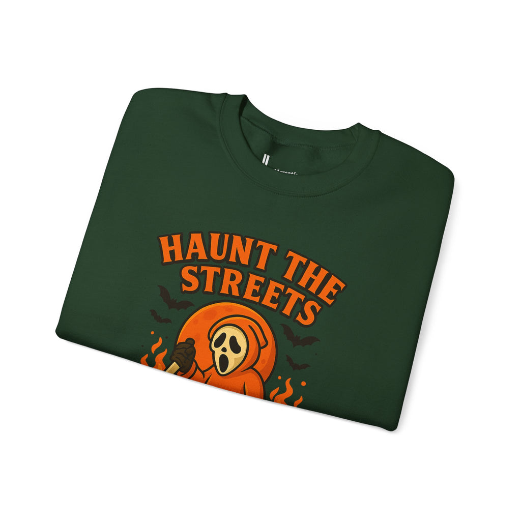 Halloween Crewneck Sweatshirt - Haunt the Streets Design