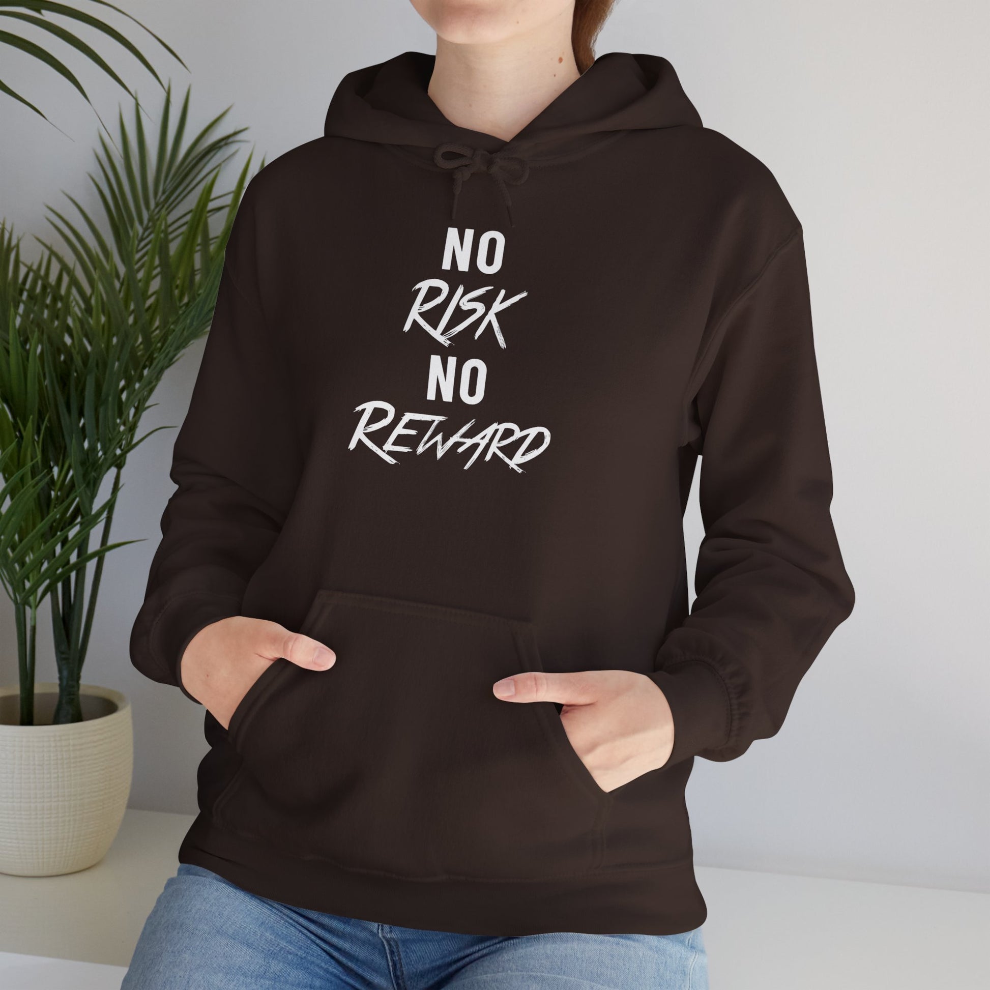 No Risk No Reward Hoodie — Motivational Black Pullover for Hustle & Gym