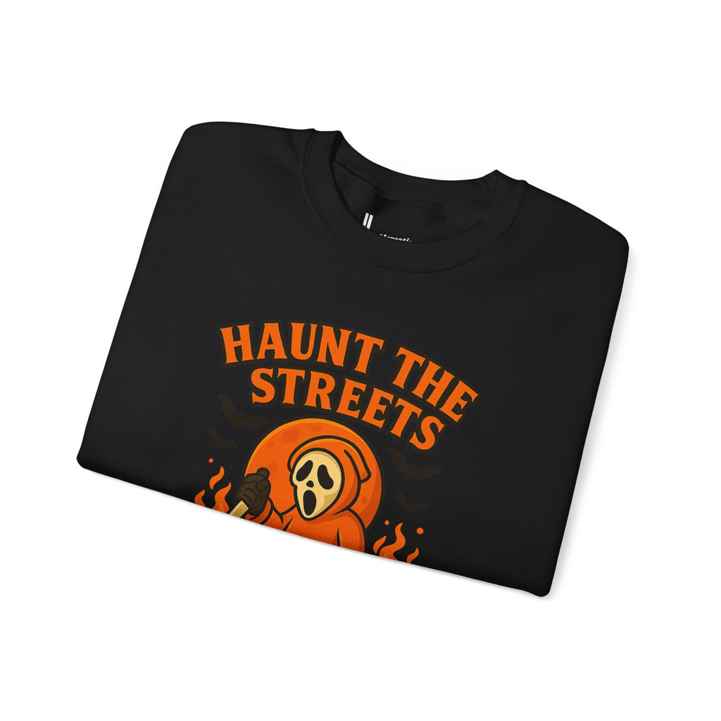 Halloween Crewneck Sweatshirt - Haunt the Streets Design