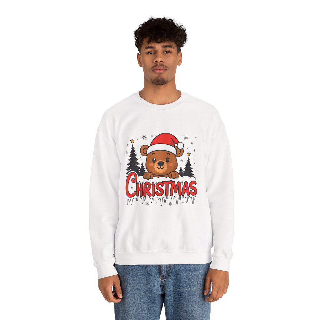 Christmas Bear Crewneck Sweatshirt – Cute Santa Bear Holiday Sweater