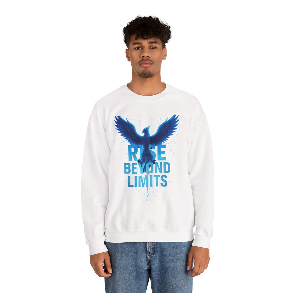 Rise Beyond Limits Crewneck Sweatshirt | Inspirational Apparel | Gift for Motivation, Casual Outfit, October Gifts, Cozy Wear