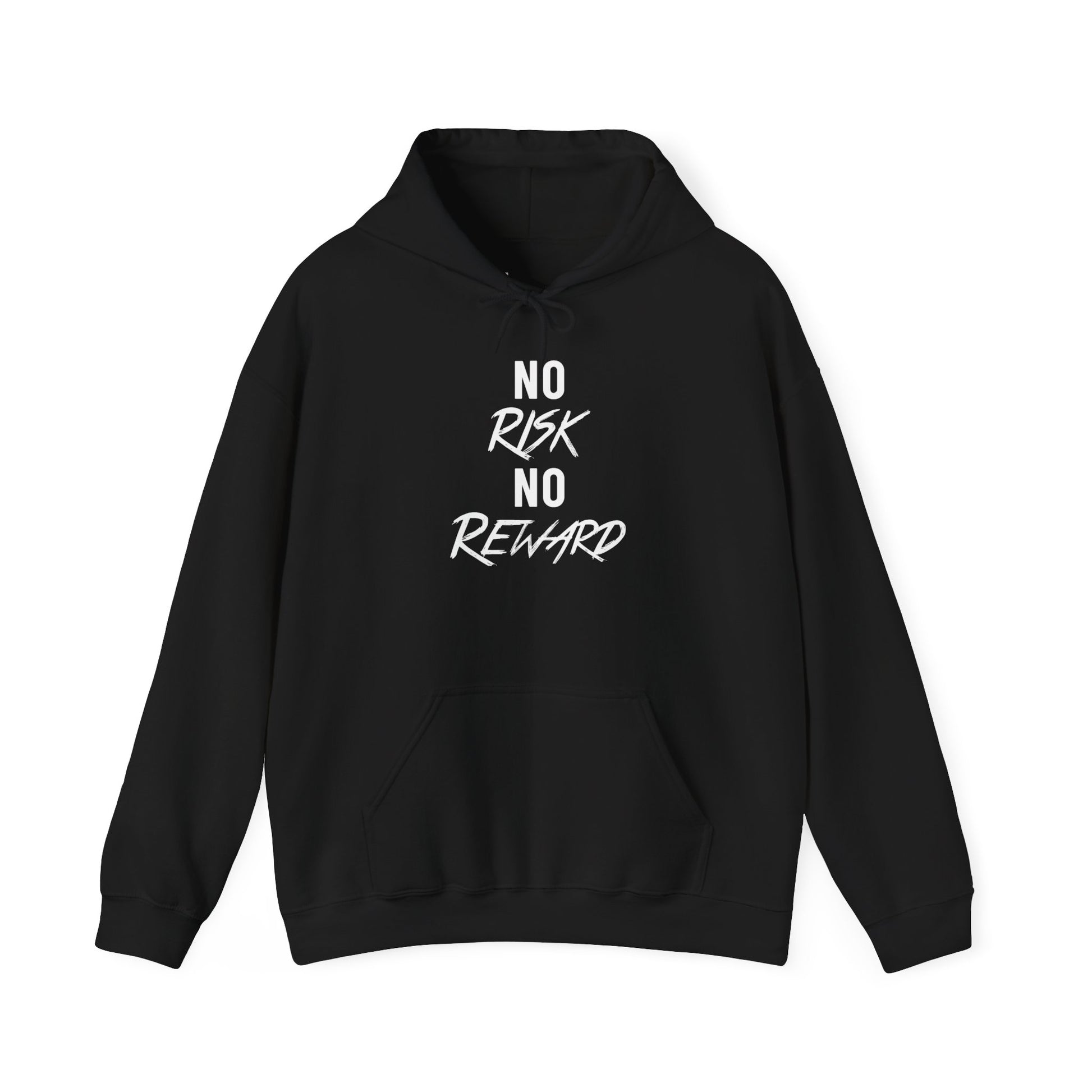 No Risk No Reward Hoodie — Motivational Black Pullover for Hustle & Gym