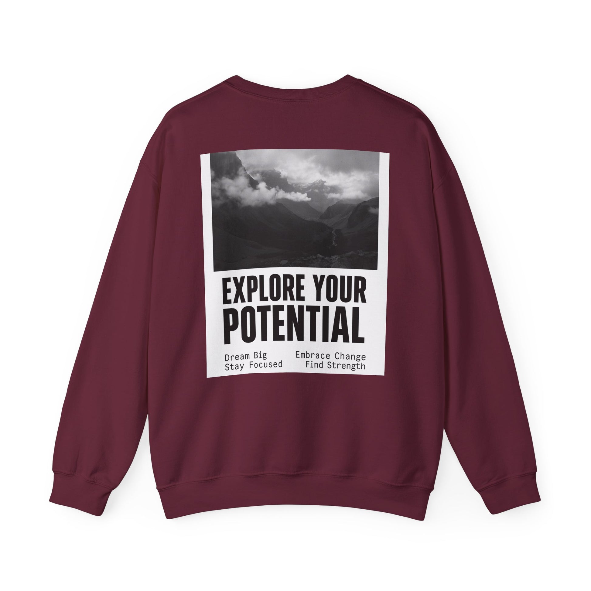 Inspirational Crewneck Sweatshirt for Dreamers, Explore Your Potential, Motivational Apparel, Gift for Graduates, Cozy Unisex Sweatshirt