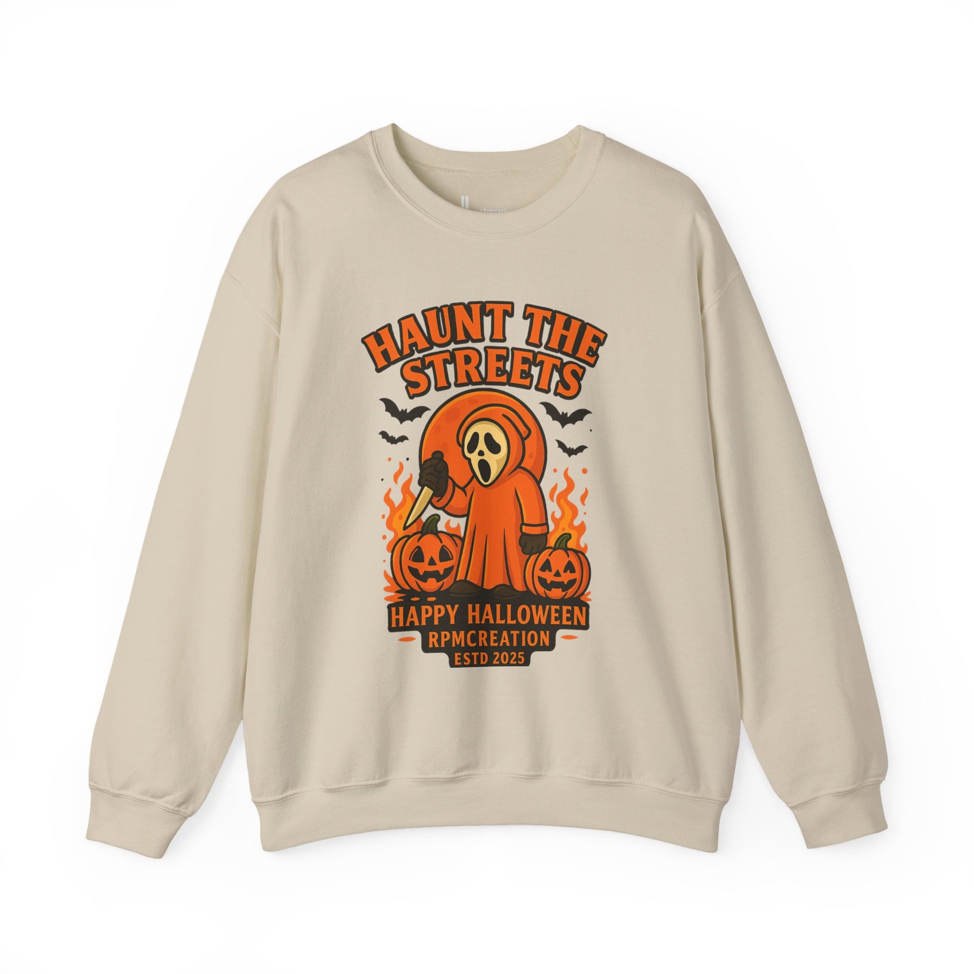 Halloween Crewneck Sweatshirt - Haunt the Streets Design