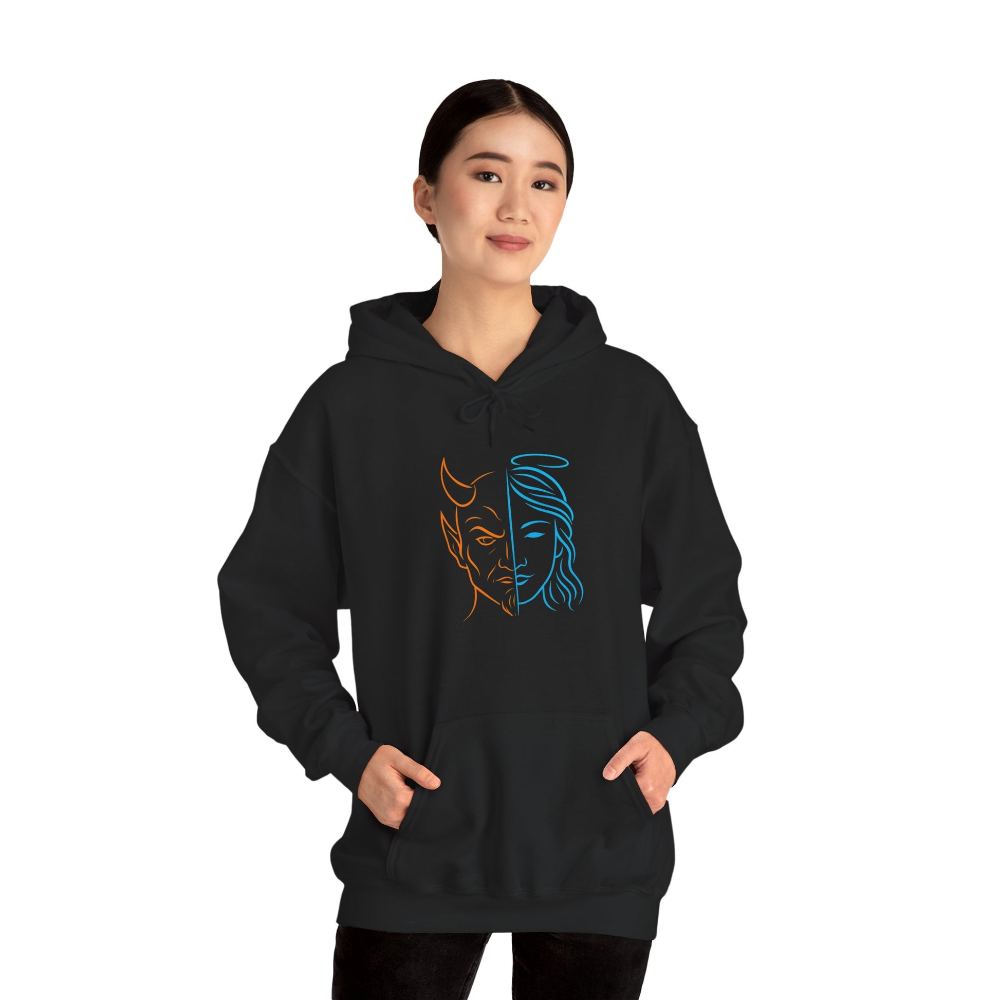 Duality Inspired Hoodie, Unisex Heavy Blend Sweatshirt, Balance is Beauty Apparel, Cozy Fashion, Gift for Her/Him, Casual Wear, Trendy [...]