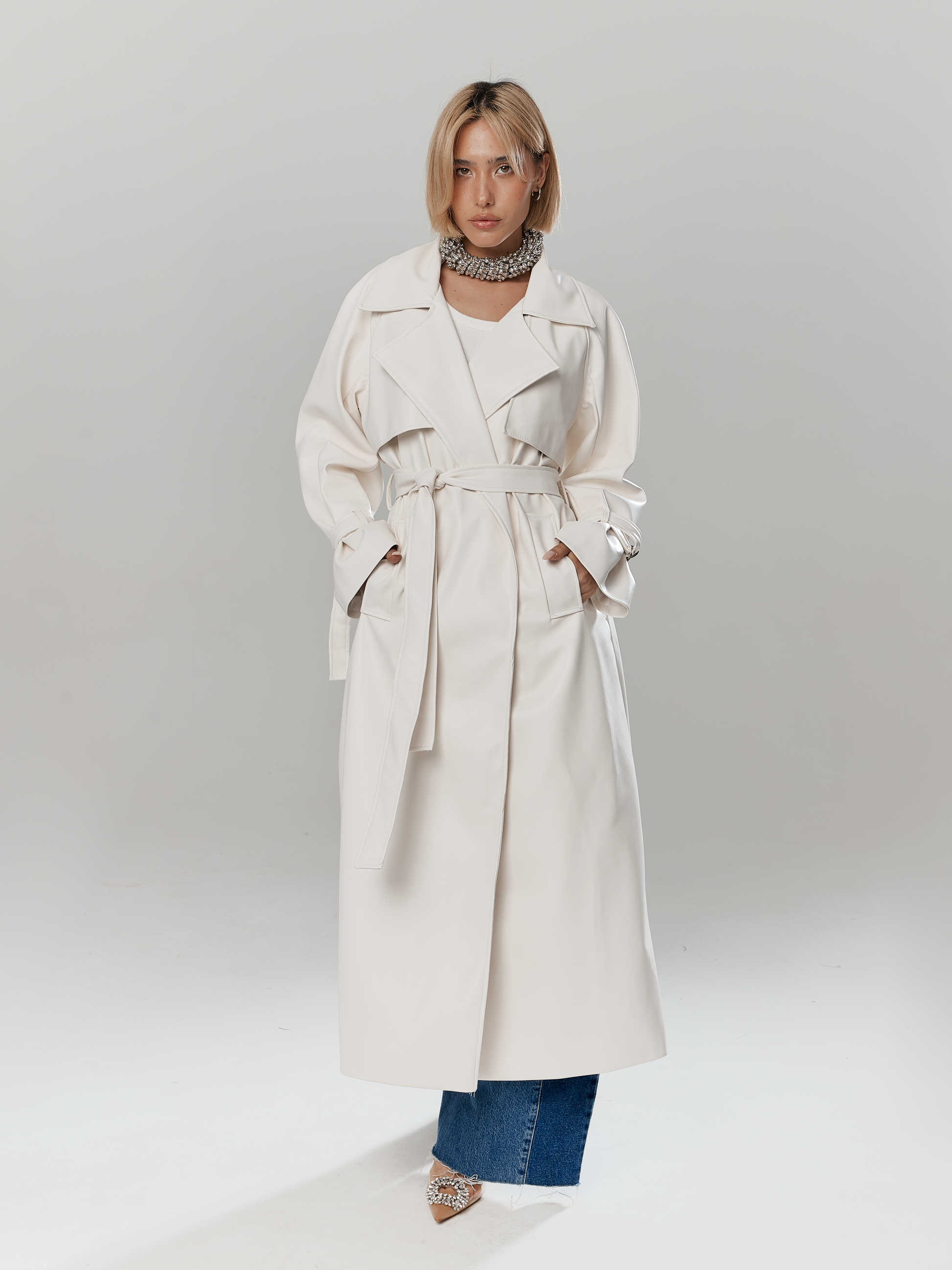 ✨ Premium Oversized Trench Coat – Eco Leather (Limited Edition)