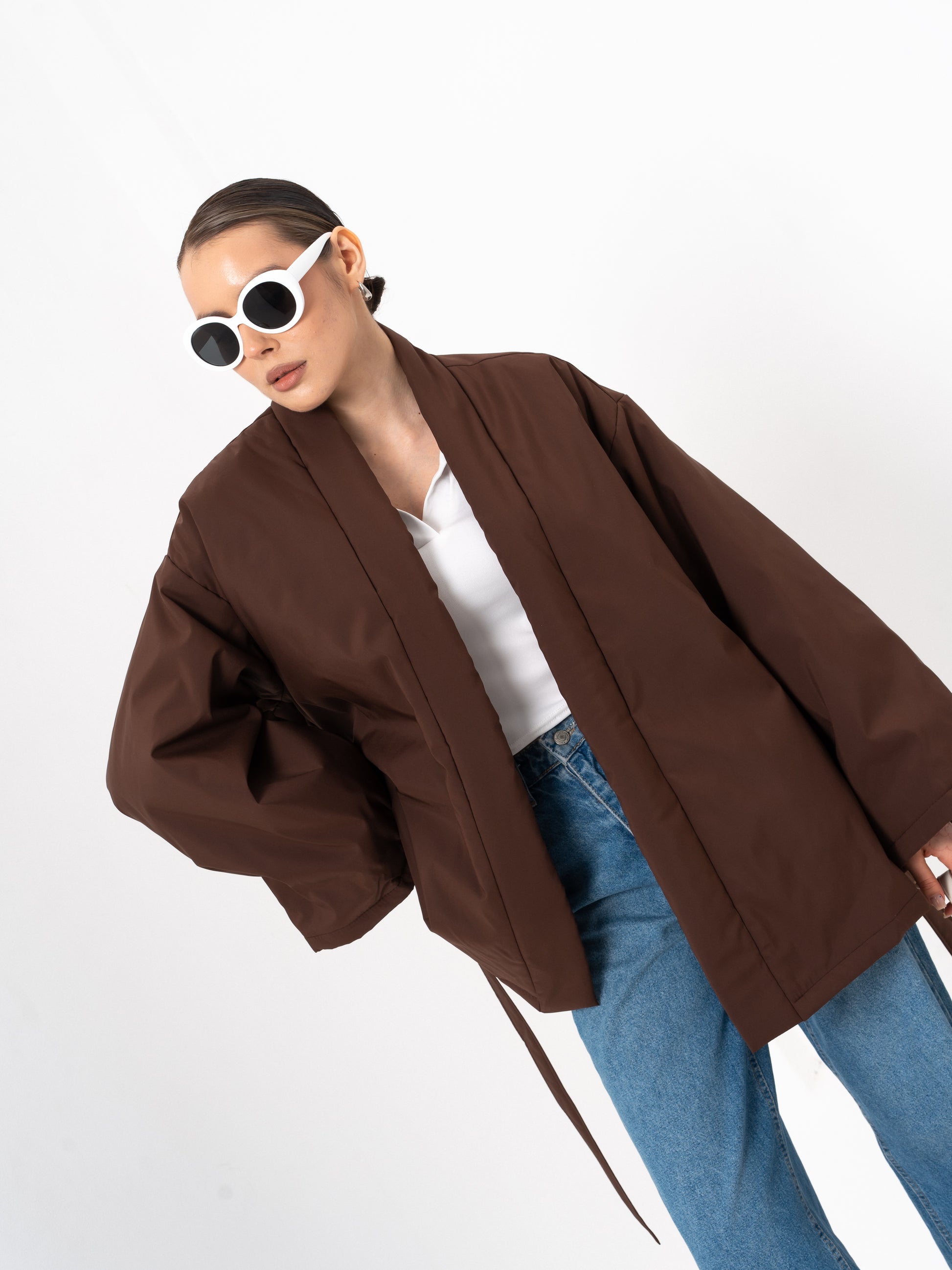 Oversized Kimono Jacket for Women – Burgundy, Coffee, Black & Violet