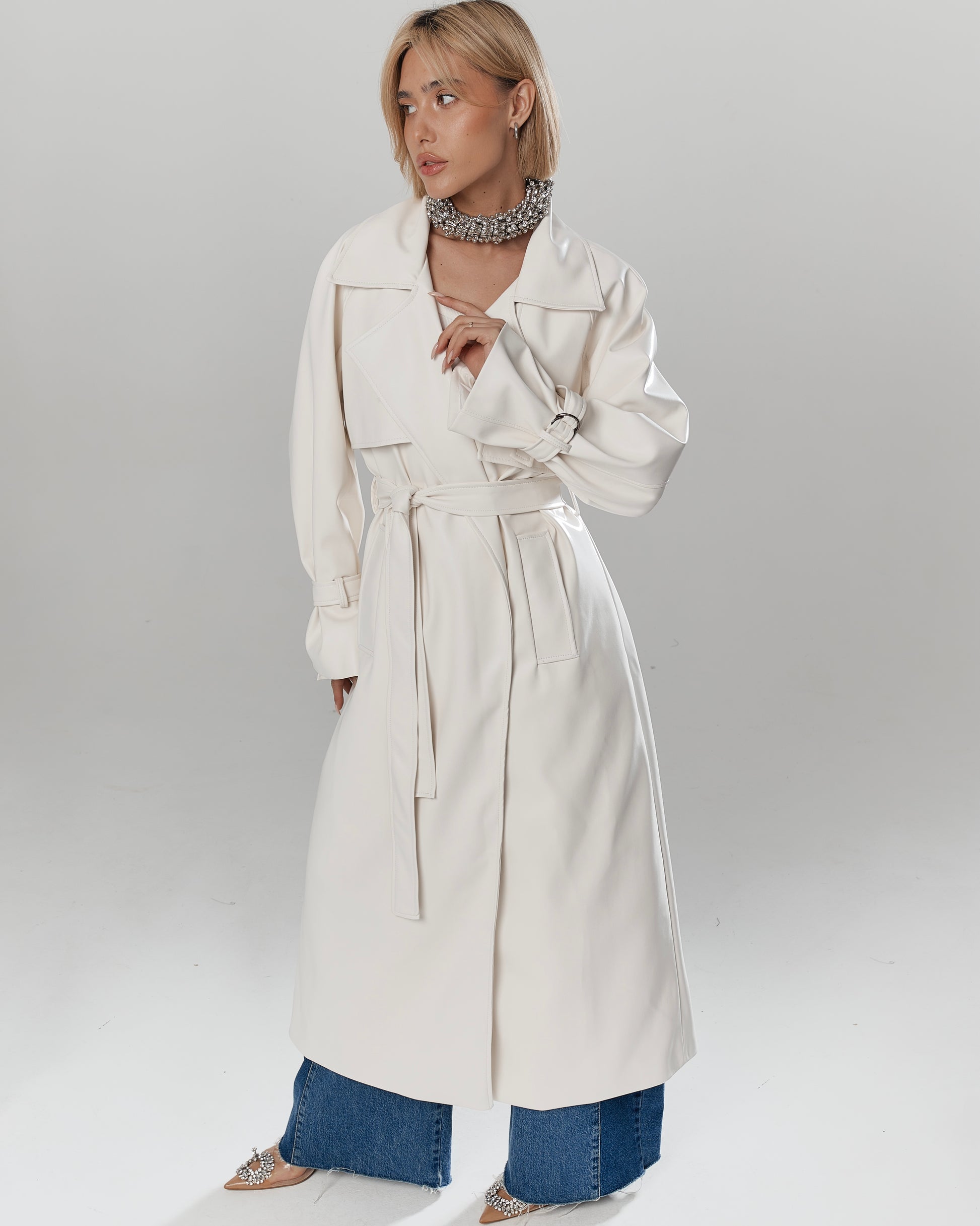 ✨ Premium Oversized Trench Coat – Eco Leather (Limited Edition)
