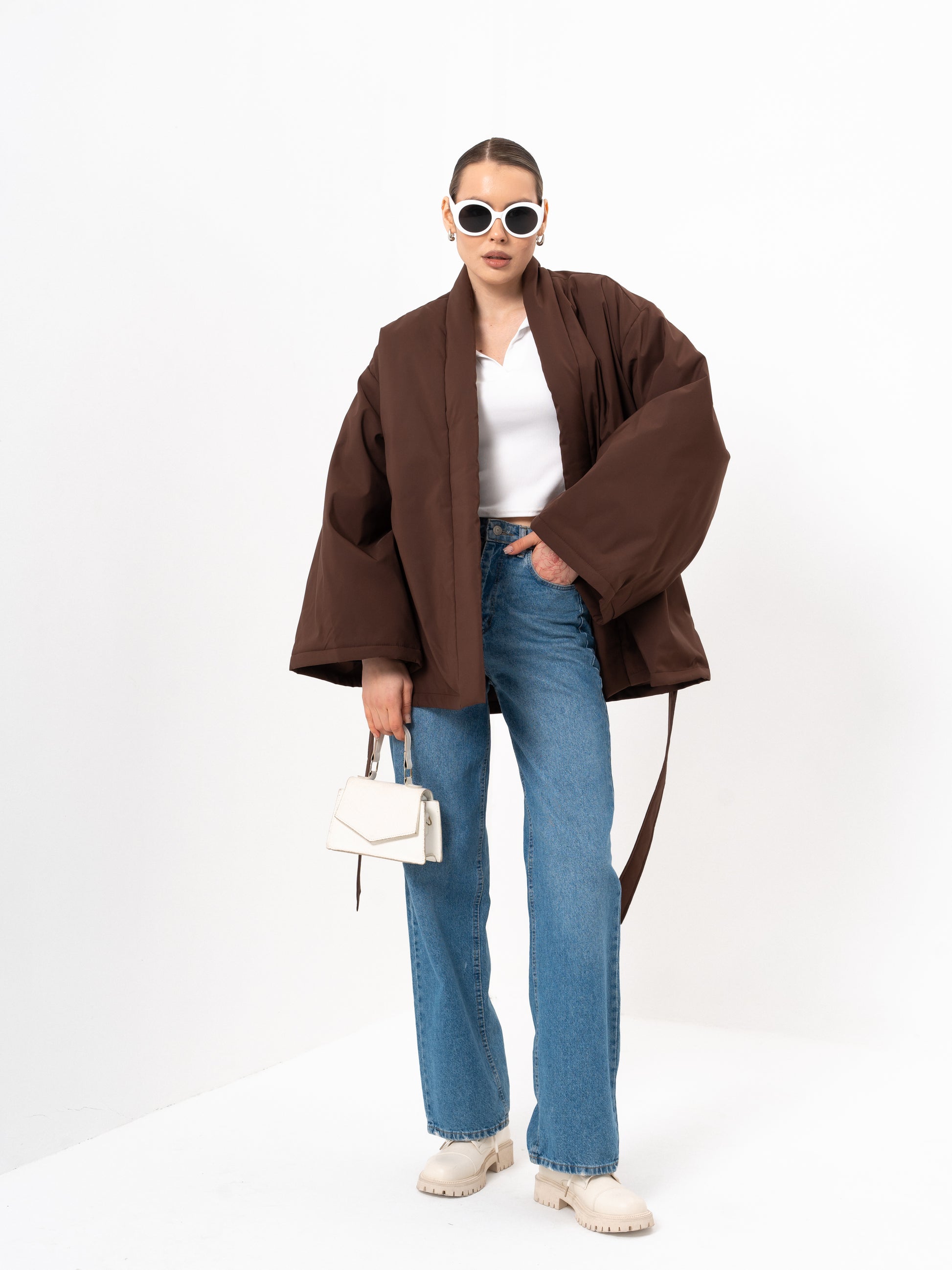 Oversized Kimono Jacket for Women – Burgundy, Coffee, Black & Violet