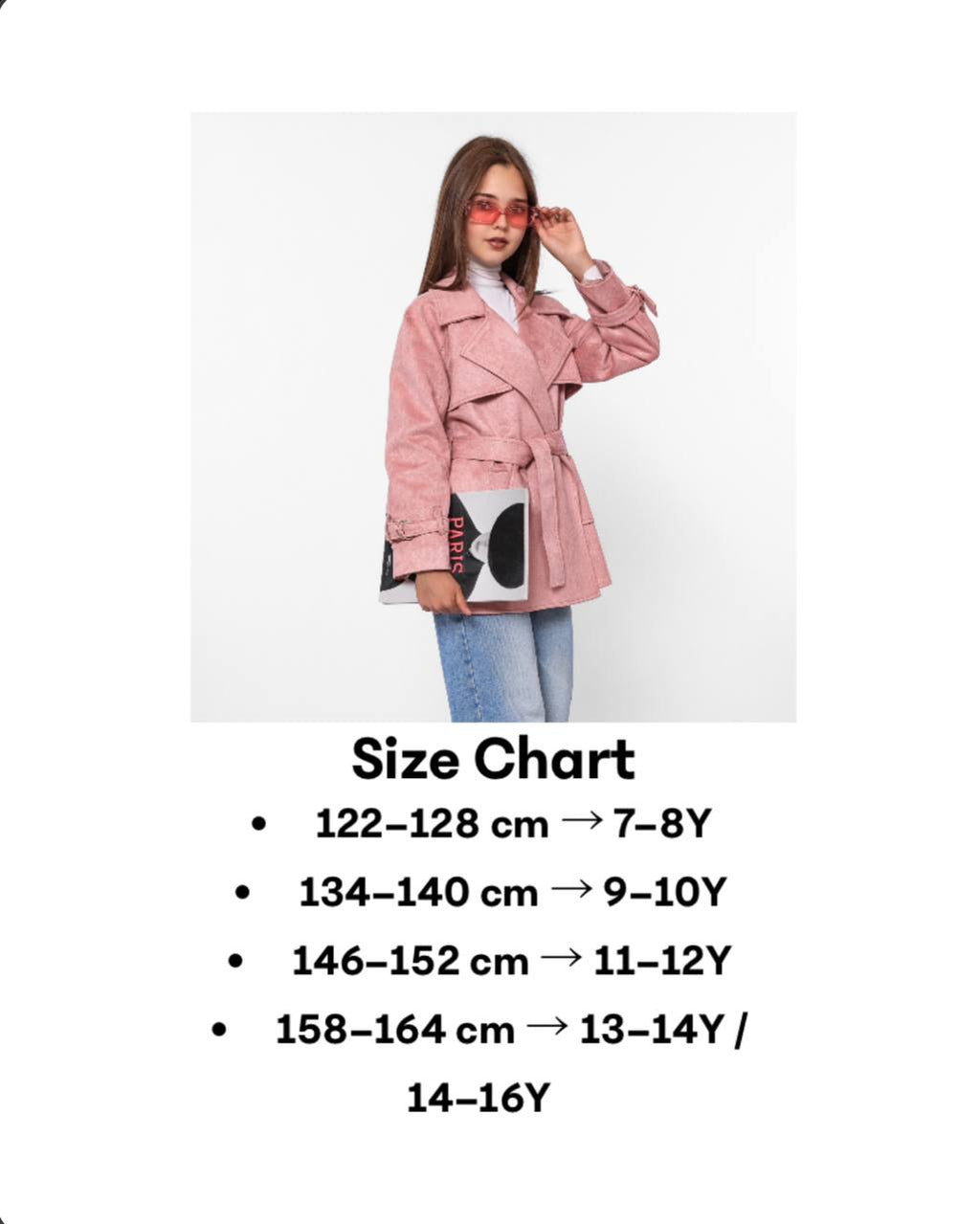 “Teen Girls’ Trench Coat – Stylish Autumn/Winter Wear”