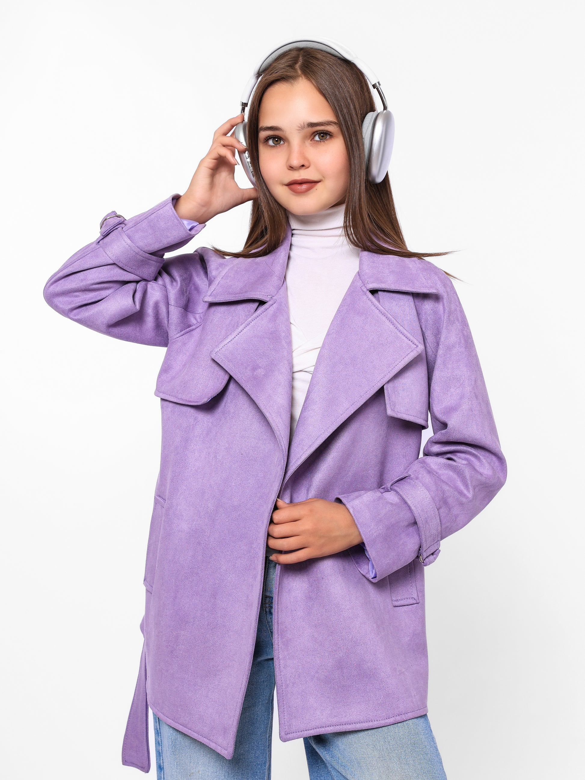 “Teen Girls’ Trench Coat – Stylish Autumn/Winter Wear”